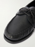 Saman Amel - City Moc Full-Grain Leather Boat Shoes - Black