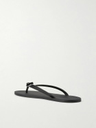 SAINT LAURENT - San Maine Logo-Print Leather Sandals - Black