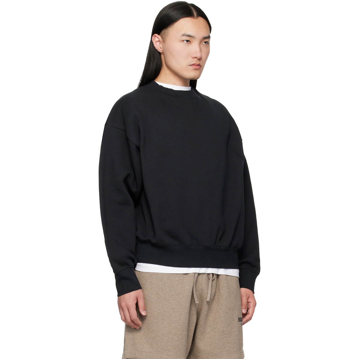 Fear of God ESSENTIALS Black Classic Crewneck Sweatshirt