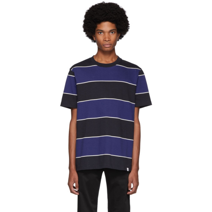 Photo: Norse Projects Black and Blue Striped Johannes T-Shirt