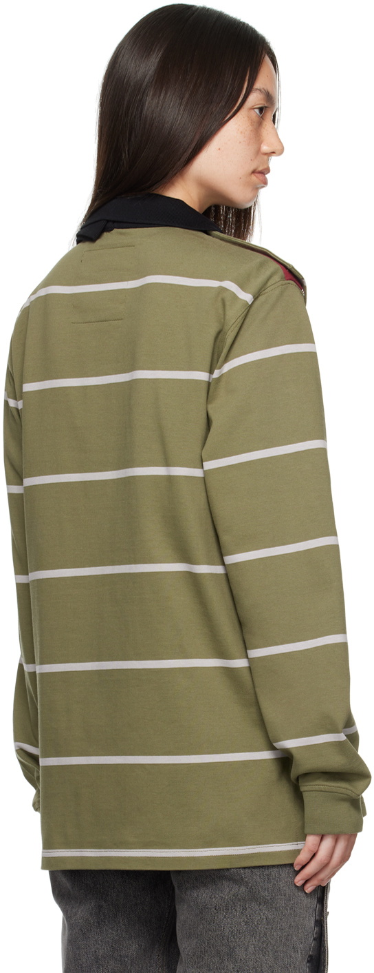 Y/Project Khaki & Red Double Collar Snap Off Rugby Polo