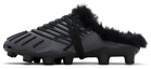 BALMAIN Black Half Time Faux Fur-Lined Mule Slip-on Loafers
