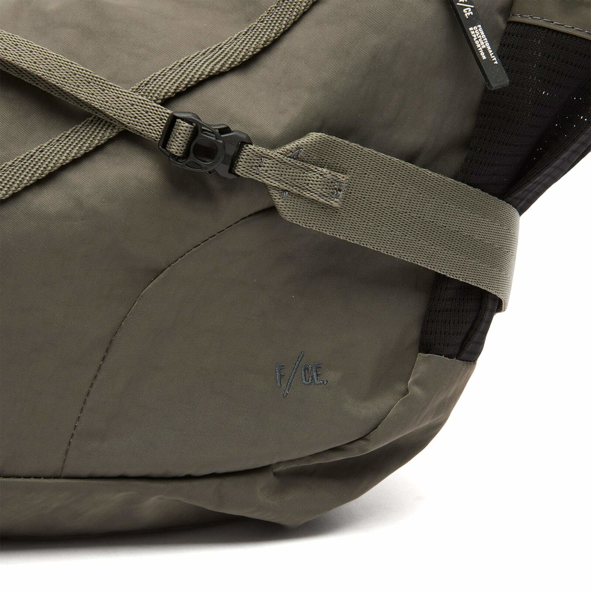 F/CE. Textured Twill Horn Mini Shoulder Bag in Charcoal 