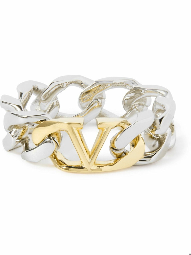 Photo: Valentino - Valentino Garavani Silver and Gold-Tone Ring - Silver
