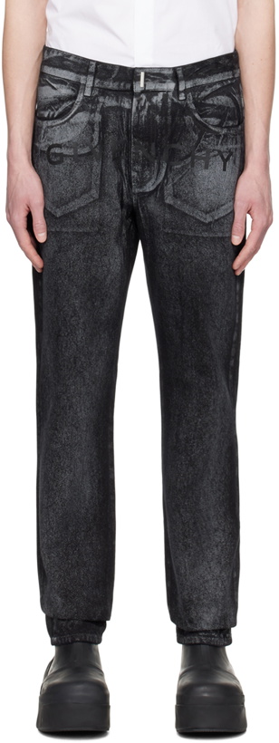 Photo: Givenchy Black Painted Jeans