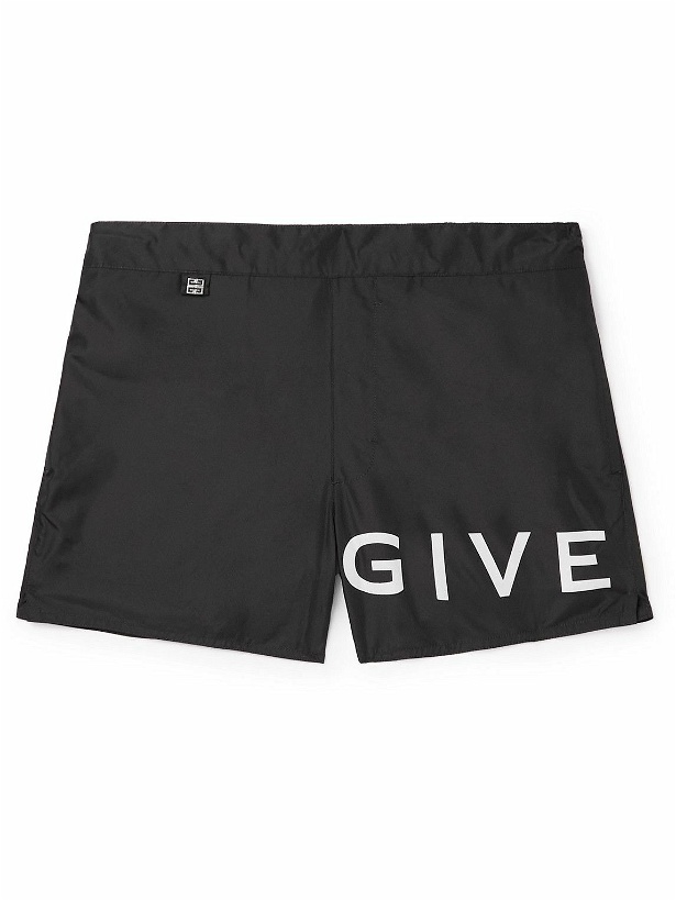 Photo: Givenchy - Straight-Leg Short-Length Logo-Print Swim Shorts - Black