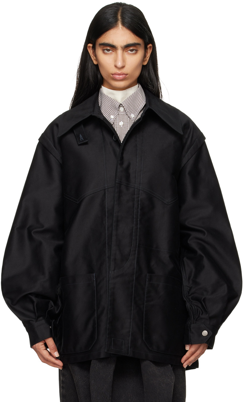 Maison Margiela Black Cotton Chore Jacket Maison Margiela