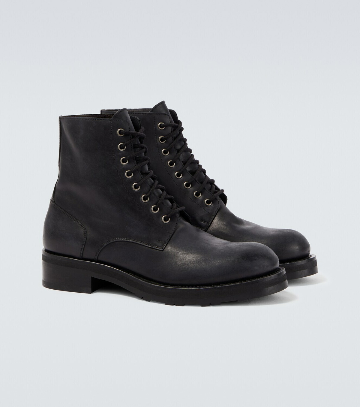 The Row Leather combat boots