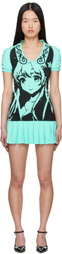 Ashley Williams Blue Amelia Minidress