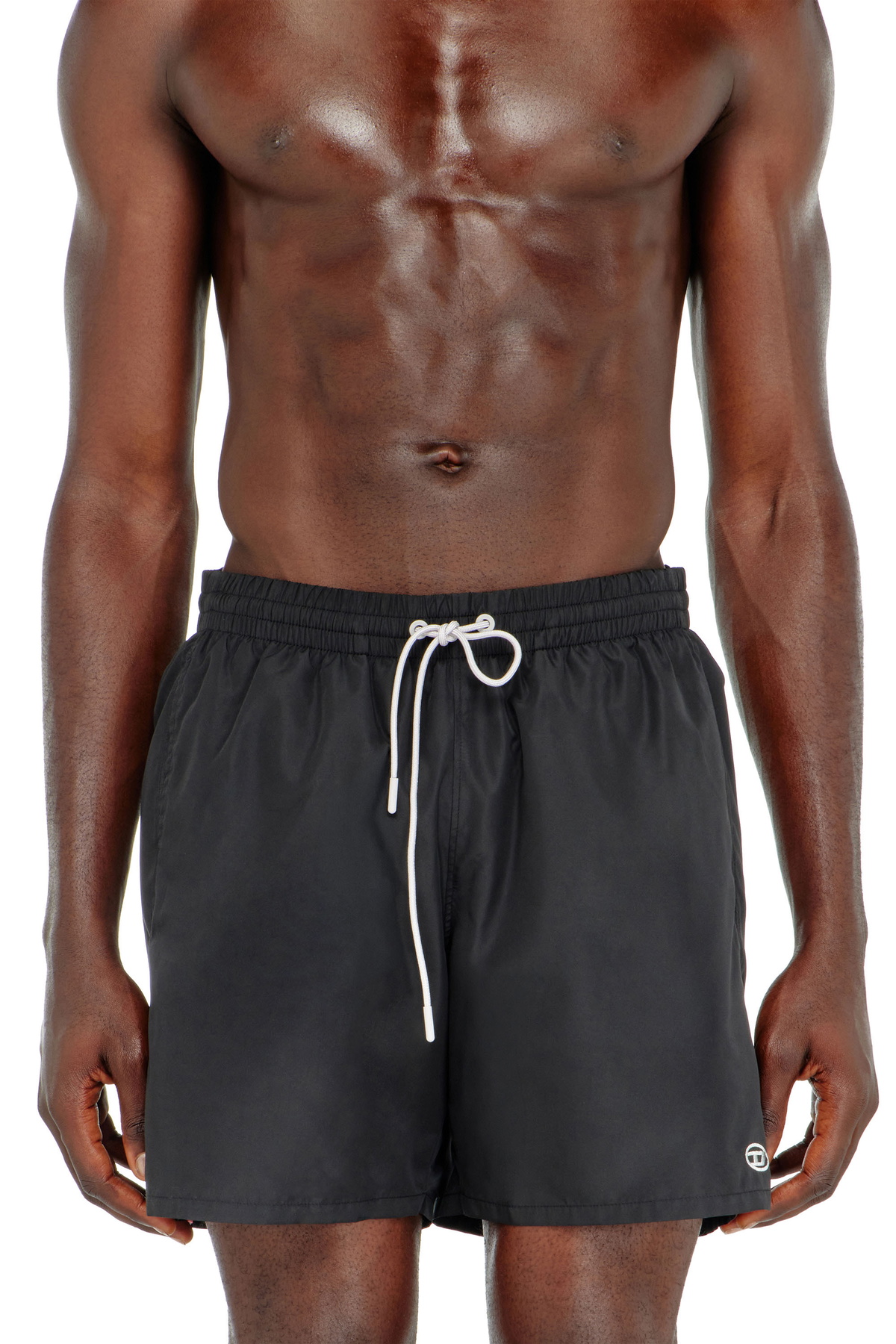 Diesel Swim shorts with metallic Oval D logo - Swim shorts Mens in Black