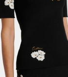 Erdem Knitted floral jacquard T-shirt