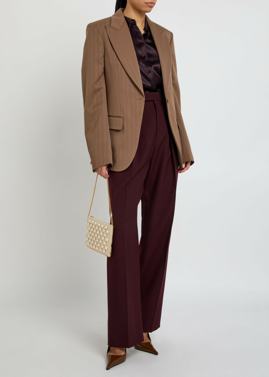 Stella Mccartney Single-breasted Wool Blazer Brown