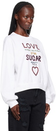 Dolce & Gabbana White Crystal-Cut Sweatshirt