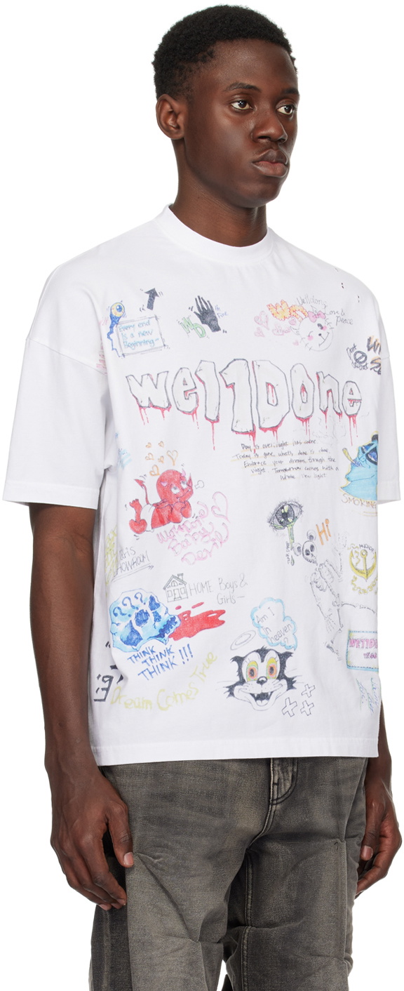 【WE11DONE】White Doodle 落書き T-Shirt Tシャツ We11done White Doodle T-Shirt We11done
