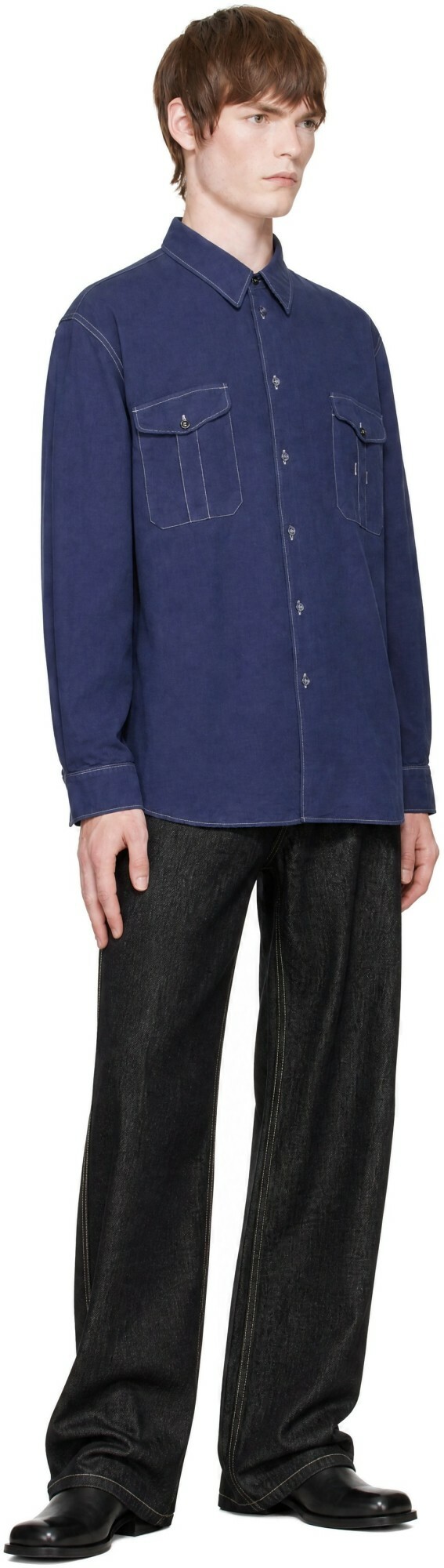Studio Nicholson Navy Louro Shirt