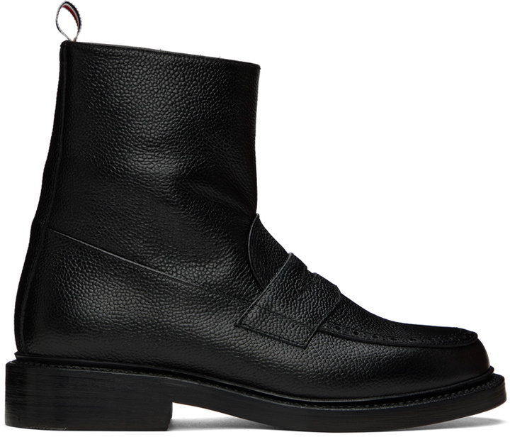 Photo: Thom Browne Black Penny Loafer Ankle Boots