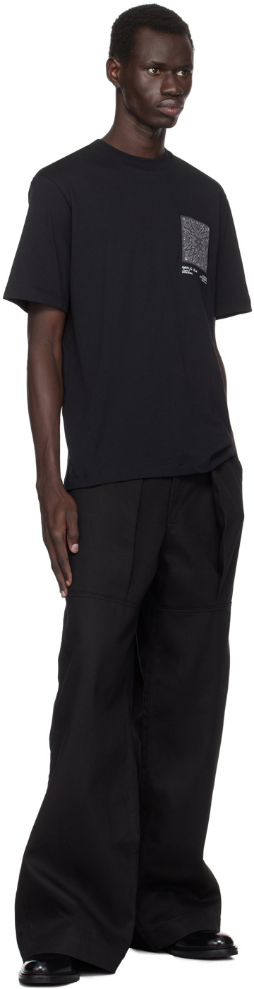 AMIRI MA Bandana シルク アップリケ コットン Tシャツ 人気 AMIRI Black MA Bandana Silk Appliqué T-shirt Amiri