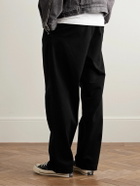AGOLDE - Slater Straight-Leg Pleated Cotton-Twill Trousers - Black