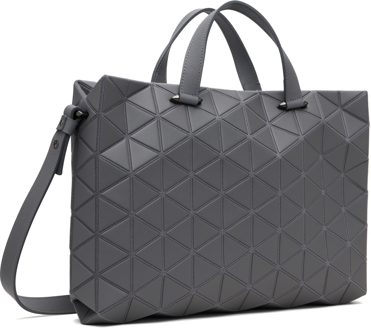 BAO BAO ISSEY MIYAKE Gray Matte Tonneau Bag Bao Bao Issey Miyake
