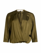 Manila Grace Womens Top Military in Green