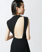 Pinko Mini Dress With Open Back And Rhinestones Limo Black