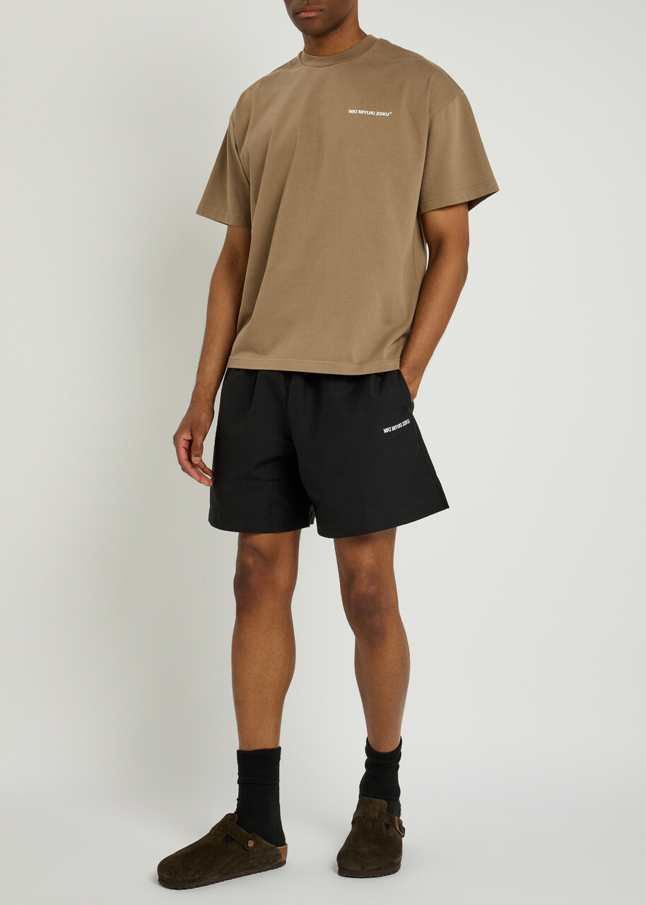 Mki Miyuki Zoku Washed Cotton-blend Short Black