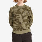 Belstaff Men's Terrain Camo Sweatshirt in Surplus Green/Washed Black