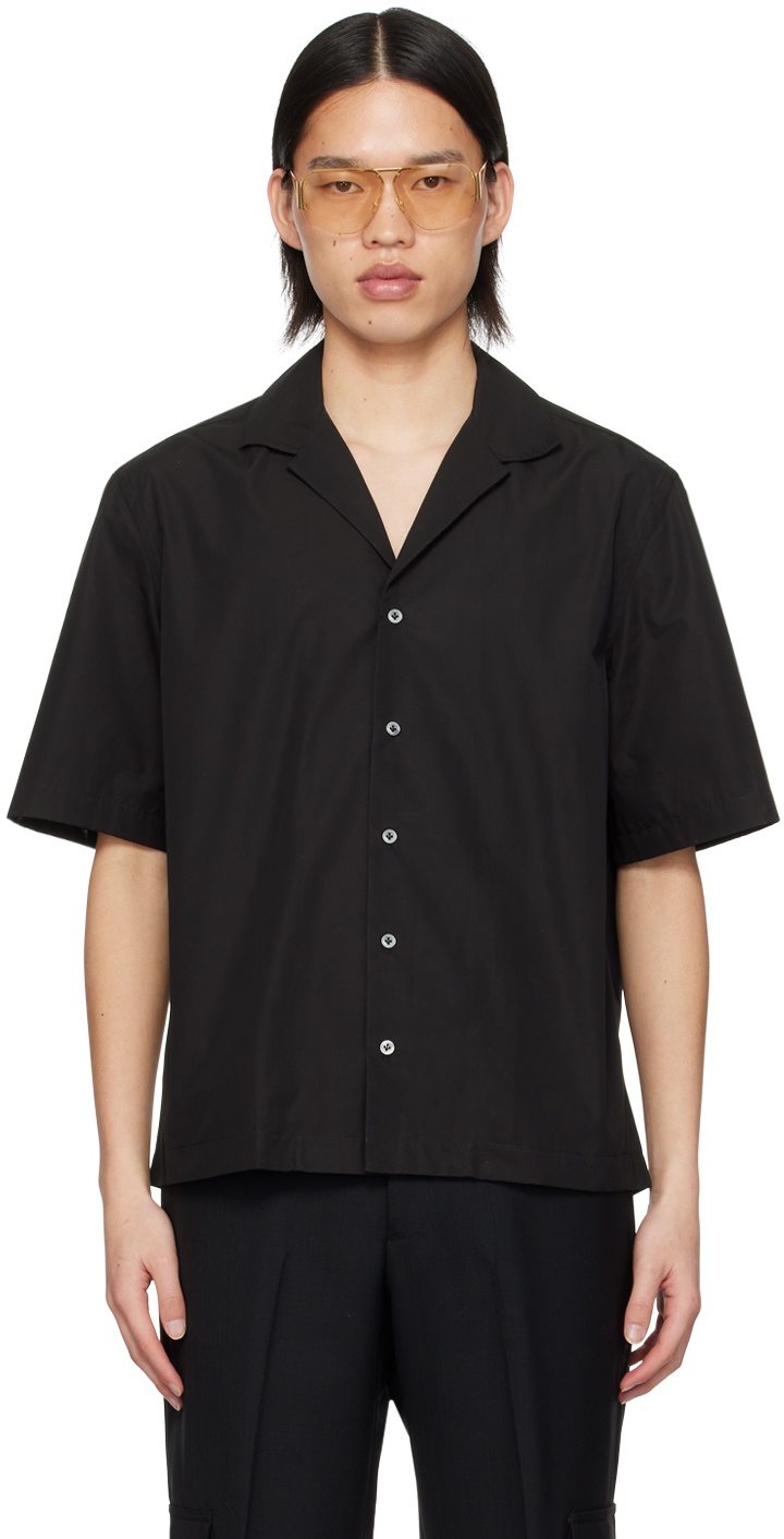 Photo: Lardini Black Spread Collar Shirt