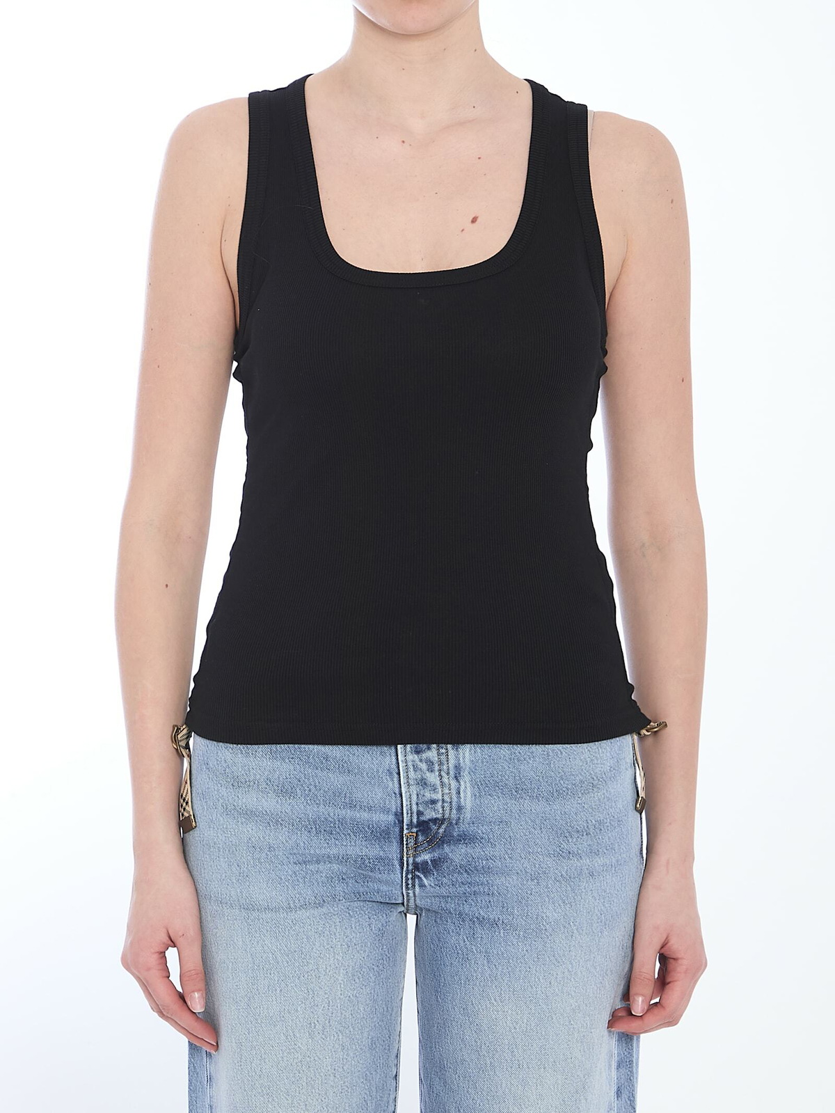 Burberry Black Tay Cropped Tank Top Burberry