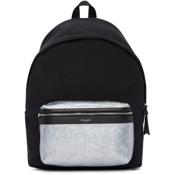 Photo: Saint Laurent Black and Silver City Backpack