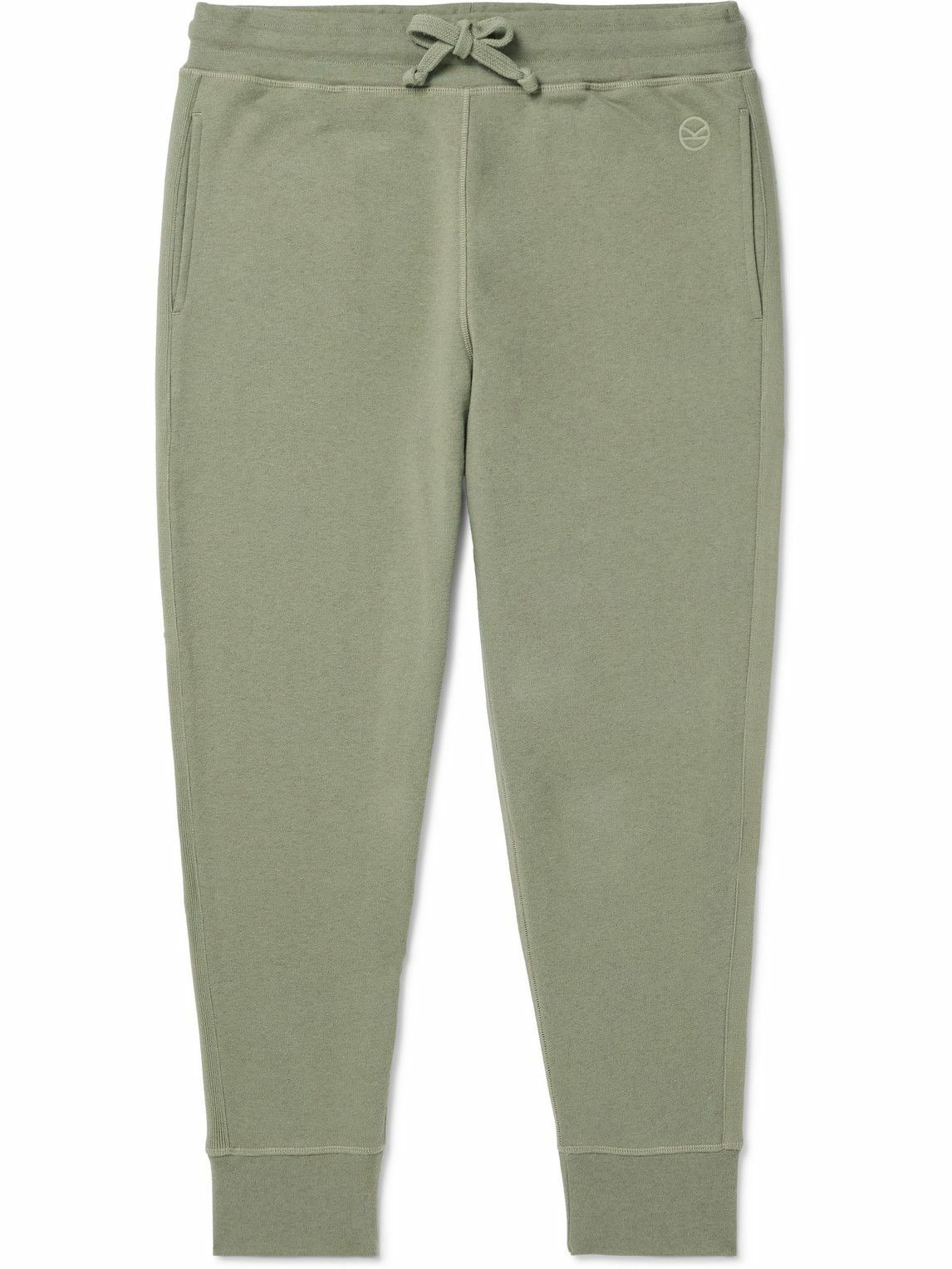 Kingsman - Tapered Logo-Embroidered Cotton and Cashmere-Blend Jersey Sweatpants - Green
