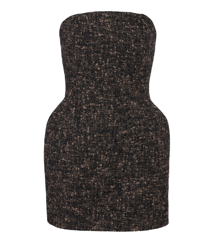 Photo: Magda Butrym Bouclé wool and cashmere-blend bustier dress