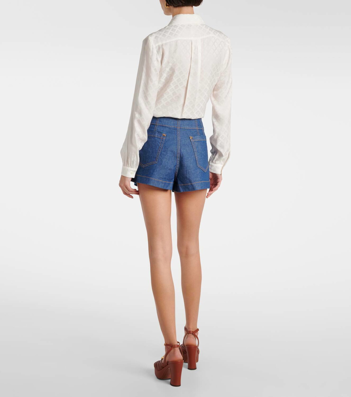 【Zimmermann】Wylie high-rise denim shorts Zimmermann Wylie high-rise denim shorts Zimmermann