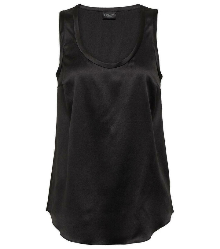 Photo: Brunello Cucinelli Silk-blend tank top