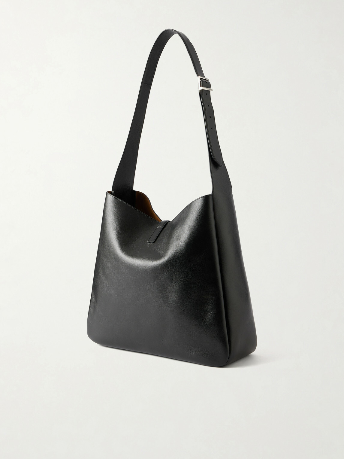 SAINT LAURENT - Le 5 à 7 Logo-Embellished Full-Grain Leather Messenger Bag