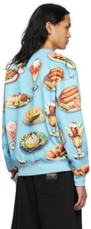 Moschino Blue Food Print Sweatshirt