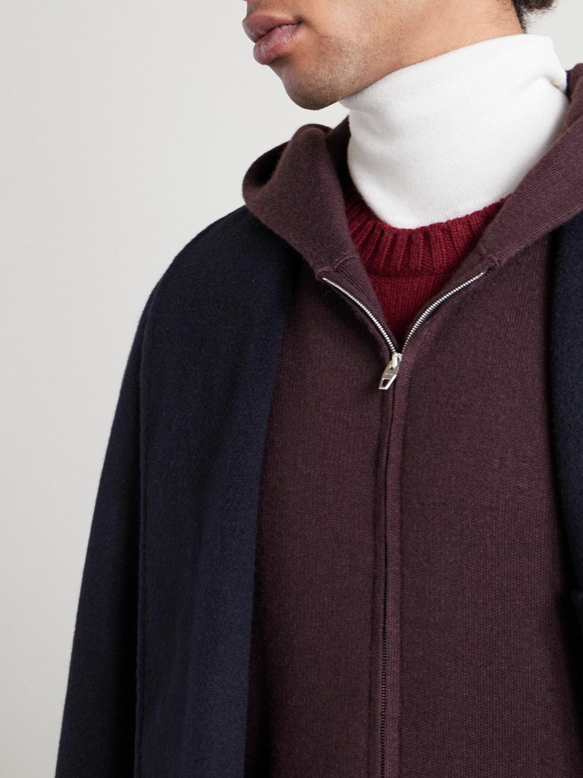 UMIT BENAN - Sunset Cashmere and Silk-Blend Zip-Up Hoodie - Brown