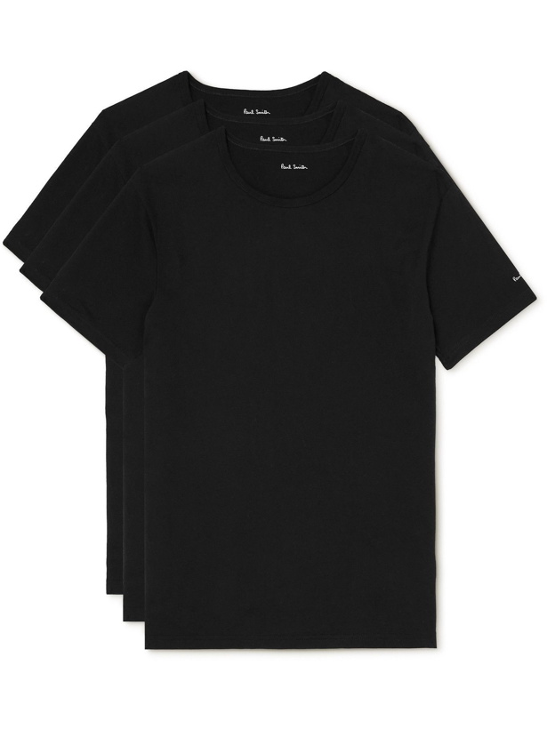 Photo: PAUL SMITH - Three-Pack Cotton-Jersey T-Shirts - Black