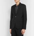 SAINT LAURENT - Black Slim-Fit Satin-Trimmed Virgin Wool-Jacquard Tuxedo Jacket - Black