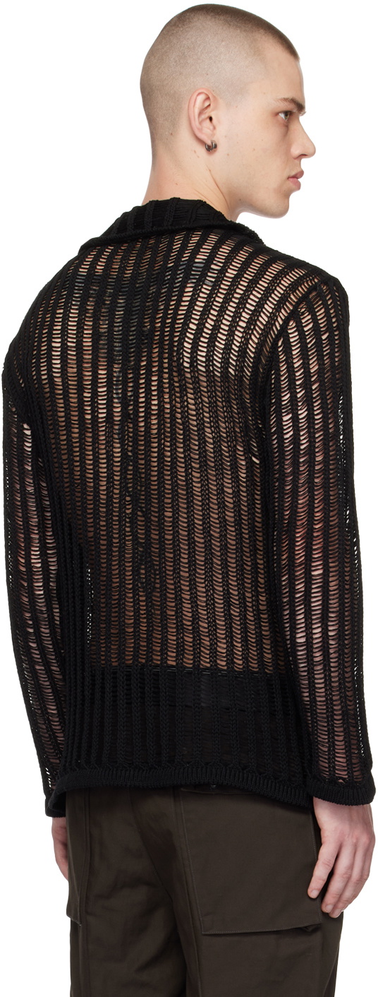 NVRFRGT Black Semi-Sheer Cardigan