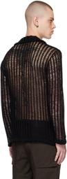 NVRFRGT Black Semi-Sheer Cardigan
