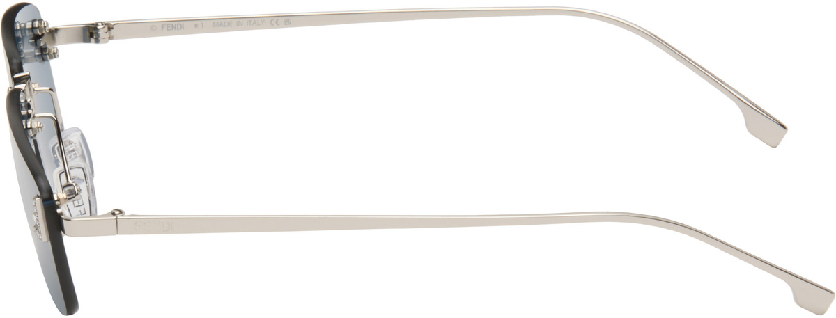 Fendi Silver 'Fendi First' Crystal Sunglasses