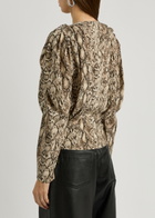 Isabel Marant Zarga Python-print Stretch-silk Blouse Multi Print