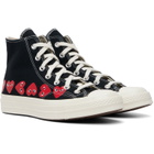 COMME des GARÇONS PLAY Black Converse Edition Chuck 70 Multi Heart Sneakers