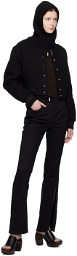 Givenchy Black Cropped Varsity Bomber Jacket