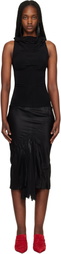 Rick Owens Black Temple Sliced Midi Dress
