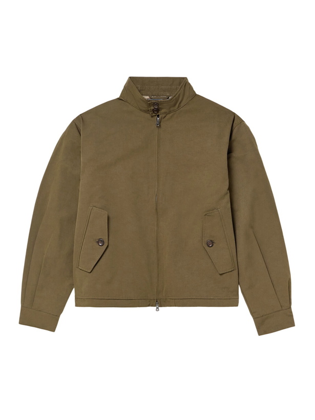 Photo: FrizmWORKS - Buddy Cropped Cotton-Blend Twill Harrington Jacket - Brown