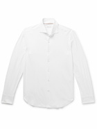 Loro Piana - Andrew Cutaway-Collar Slim-Fit Cotton-Jersey Shirt - White