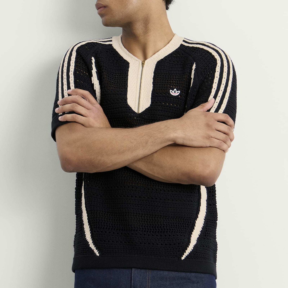 Adidas Men's Clot Knit Jersey By Edison Chen in Black/Wonder White