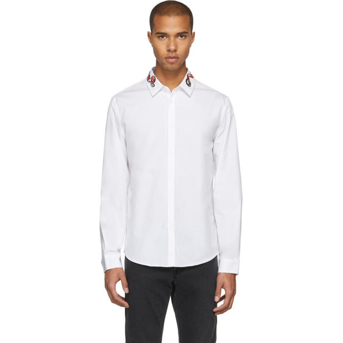 Photo: Gucci White Snake Collar Shirt